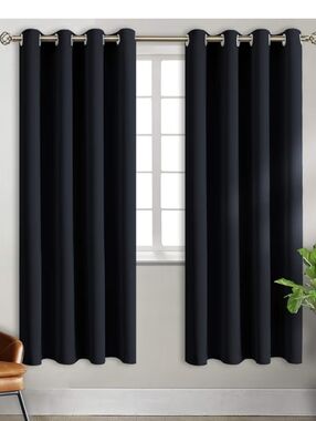 BGment Blackout Curtains 42x84" Black 2 Pack